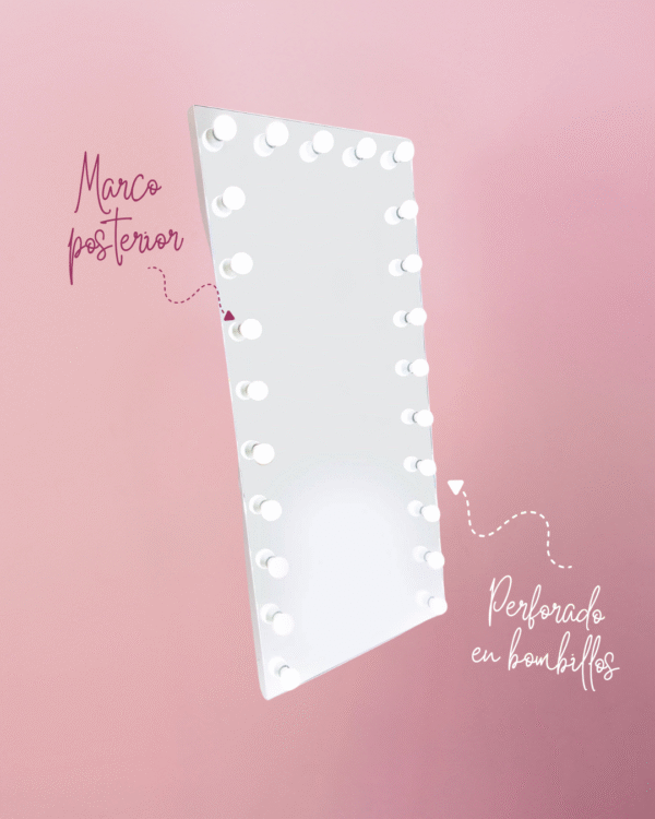 ESPEJO CRISTALIZADO BOMBILLOS